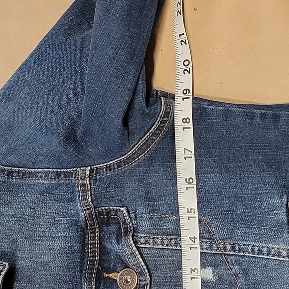 Goodfellow & Co Size S Med-Dk Wash Denim Trucker Jacket Excellent Used Condition - Picture 8 of 12